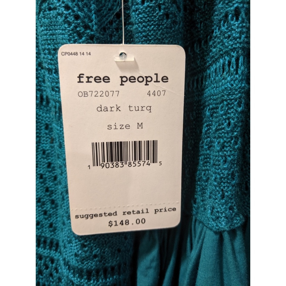 NWT Free People Turquoise Lace Top - Picture 6 of 6